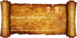 Knausz Nikolett névjegykártya